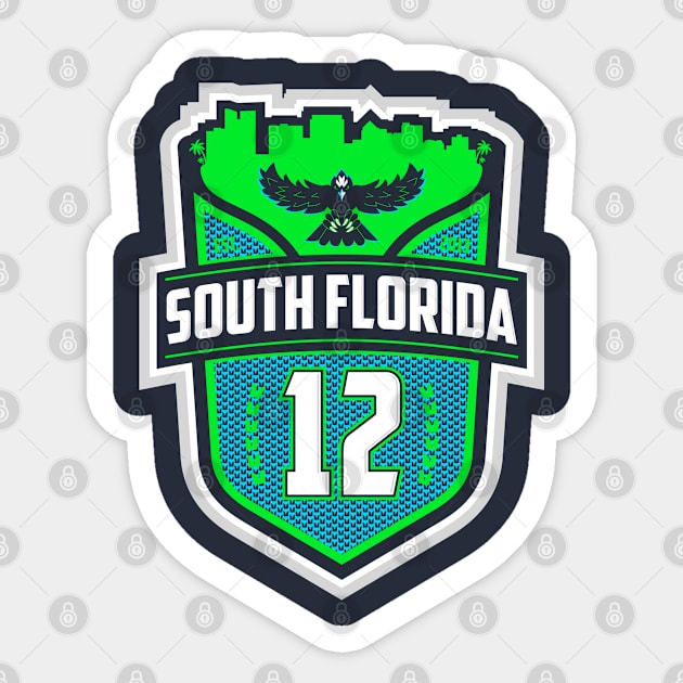 South Florida 12s on Dark Sticker by humbulb